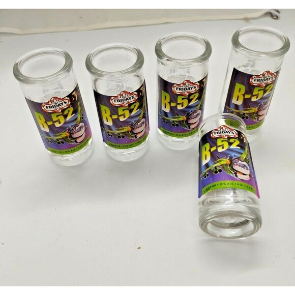 Vintage TGI Friday's Shooter Glasses - Shot Glass - B-52 Mudslide Set of (5) - Picture 5 of 9